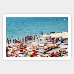 Many People on Italian Beach Defocused Sticker
